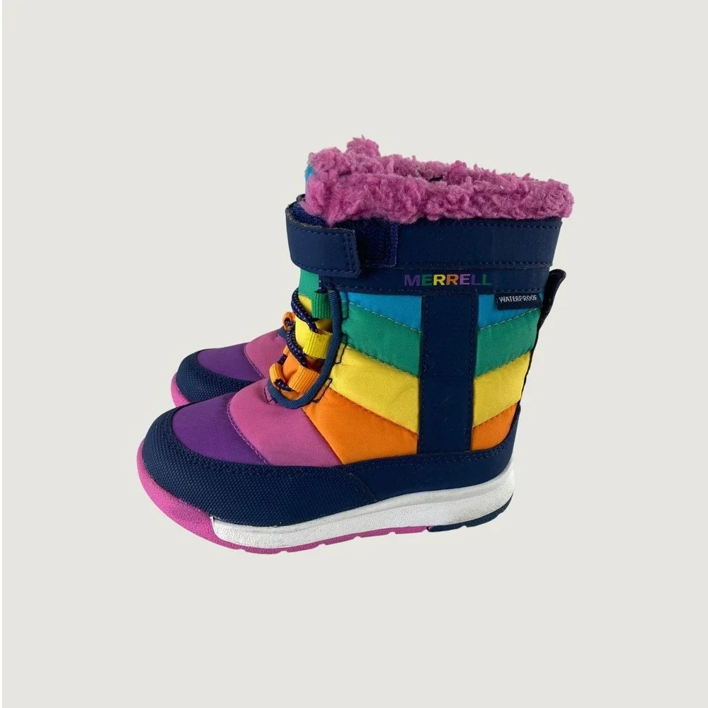 Merrell Snow Quest Snow Rain Boots Toddler Girls 7M Rainbow Waterproof School